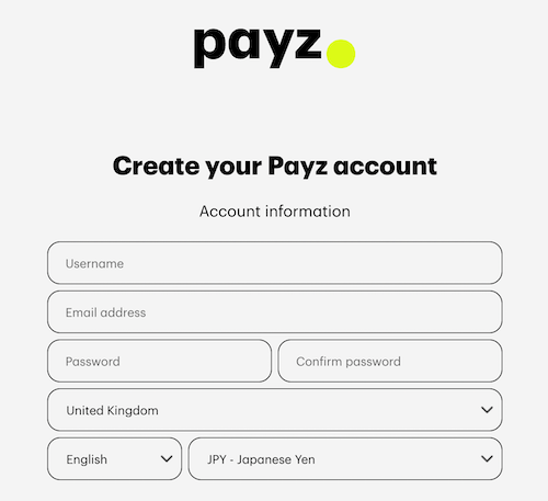 Payzの口座開設方法を解説1